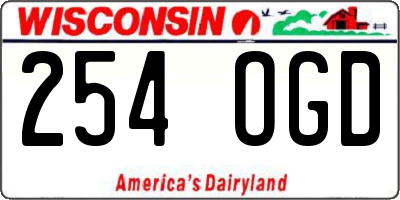 WI license plate 254OGD