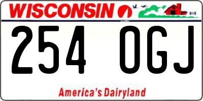 WI license plate 254OGJ
