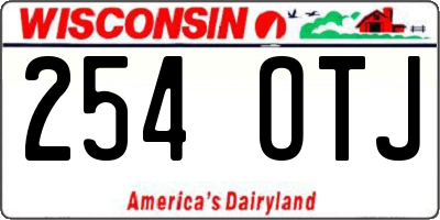 WI license plate 254OTJ