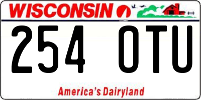WI license plate 254OTU