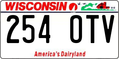 WI license plate 254OTV