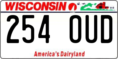WI license plate 254OUD