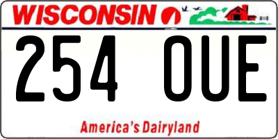 WI license plate 254OUE
