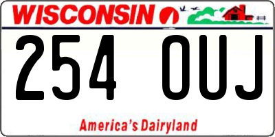 WI license plate 254OUJ