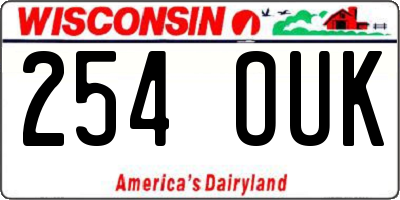 WI license plate 254OUK
