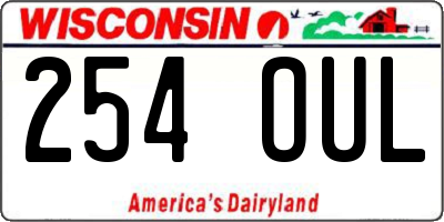 WI license plate 254OUL