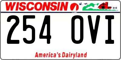 WI license plate 254OVI