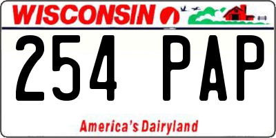 WI license plate 254PAP