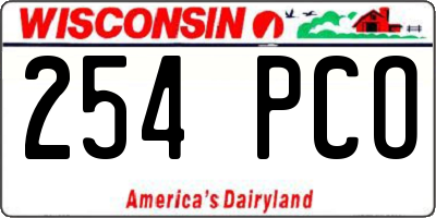 WI license plate 254PCO