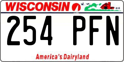 WI license plate 254PFN