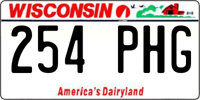 WI license plate 254PHG