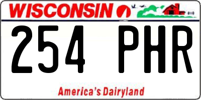 WI license plate 254PHR