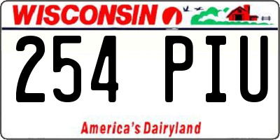 WI license plate 254PIU