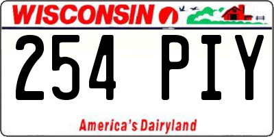 WI license plate 254PIY