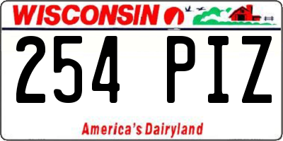 WI license plate 254PIZ