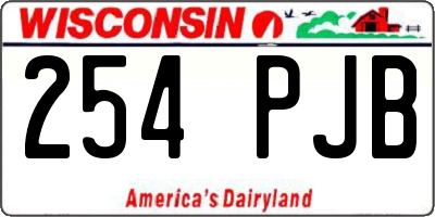 WI license plate 254PJB