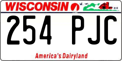 WI license plate 254PJC