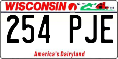 WI license plate 254PJE