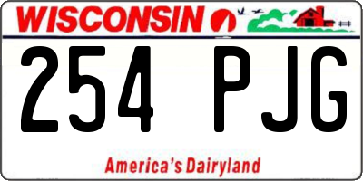 WI license plate 254PJG