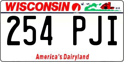 WI license plate 254PJI