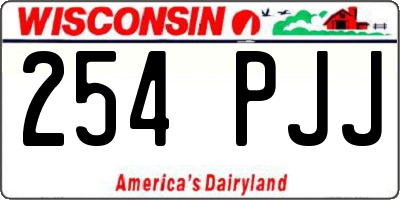 WI license plate 254PJJ
