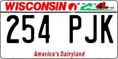 WI license plate 254PJK