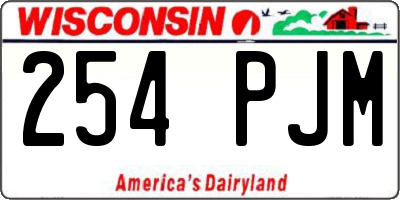 WI license plate 254PJM