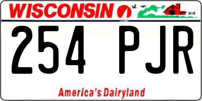 WI license plate 254PJR