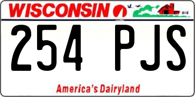 WI license plate 254PJS