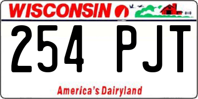 WI license plate 254PJT