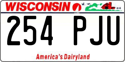 WI license plate 254PJU