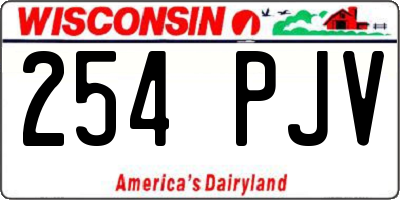 WI license plate 254PJV