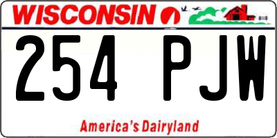WI license plate 254PJW