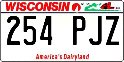 WI license plate 254PJZ