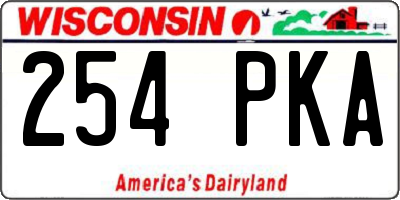 WI license plate 254PKA