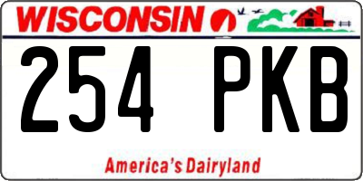 WI license plate 254PKB