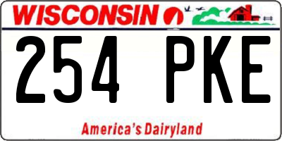 WI license plate 254PKE