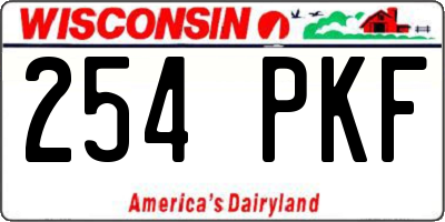 WI license plate 254PKF