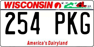 WI license plate 254PKG
