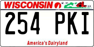 WI license plate 254PKI