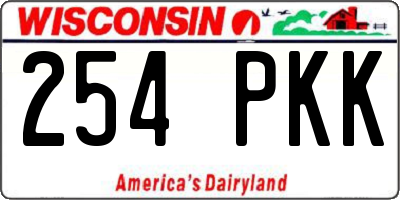 WI license plate 254PKK