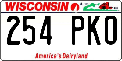 WI license plate 254PKO