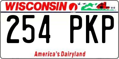 WI license plate 254PKP