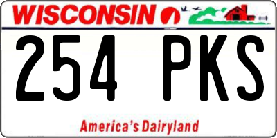 WI license plate 254PKS