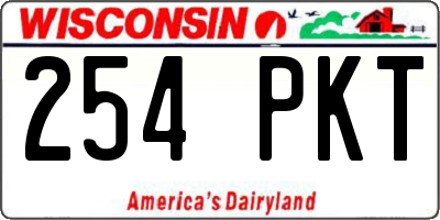 WI license plate 254PKT
