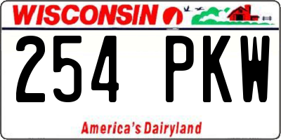 WI license plate 254PKW