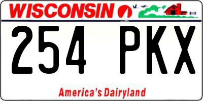 WI license plate 254PKX