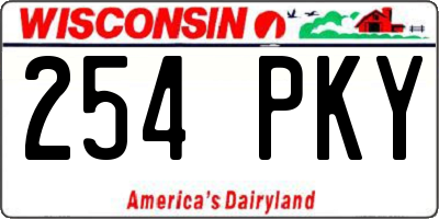 WI license plate 254PKY