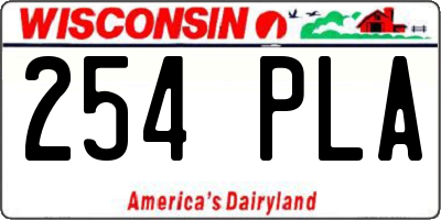 WI license plate 254PLA