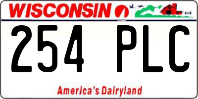 WI license plate 254PLC